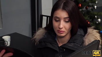 DEBT4k. Teen debt collector is lucky to fuck the sexy nightclub manager