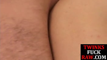 Dicksucking twink amateurs barebacking in trio