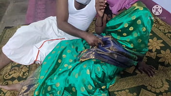Indian  village bhabhi sex in green colour sari