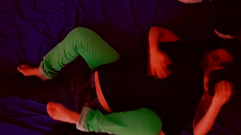 Amateur SEX in top view. Teenage couple