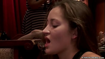 Slaves anal toying and fucking at party