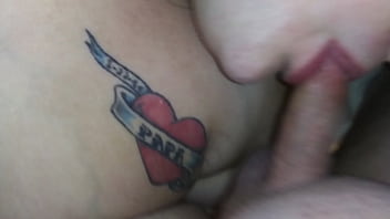 Big booty cum slut takes two big cocks in pov 3some