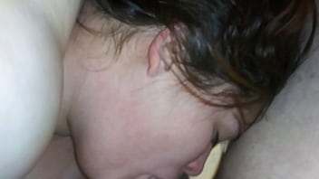 Big booty cum slut takes two big cocks in pov 3some