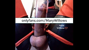 Mary Willows sissygasm milking teaser - Automatic milking with inflatable butt plug
