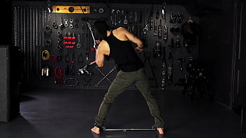 Young Muscle Twink Levy Foxx Whipped, Face Fucked &amp_ Jerked Off By Aggressive Dom Top - Gay Bondage BDSM