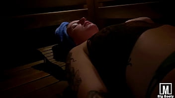 Cute Bitch Fondles Tight Vagina In Sauna On Camera