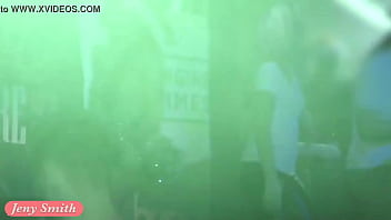 She wore only a tinsel at club! Public flashing