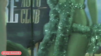 She wore only a tinsel at club! Public flashing