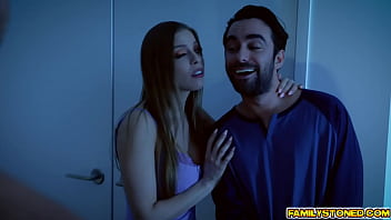 Horny stepson ramming his stepmoms tight milf pussy from behind