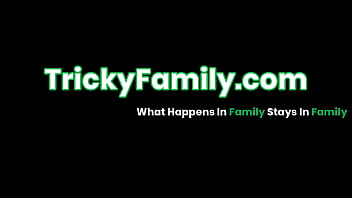 Brunette teen stepdaughter Aliya Brynn threesome with her latina best friend Jackie Rogen and stepdad