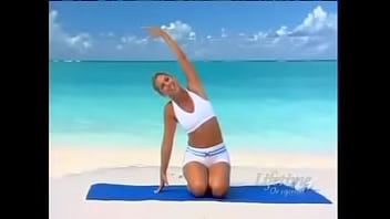 Denise Austin in white shorts