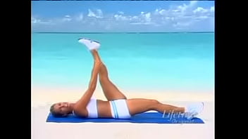 Denise Austin in white shorts