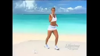 Denise Austin in white shorts