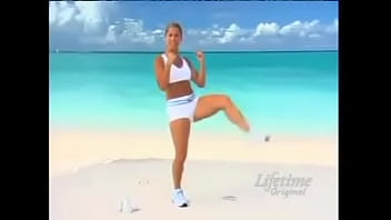 Denise Austin in white shorts