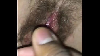 Playing with wife pussy with new toy