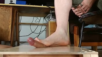 Big cumshot with male bare feet footjob HD