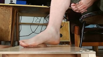 Big cumshot with male bare feet footjob HD
