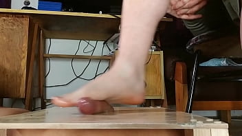 Big cumshot with male bare feet footjob HD
