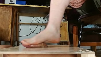 Big cumshot with male bare feet footjob HD