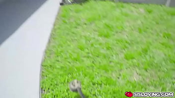 Stepsister Skylar Vox teasing her stepbrothers cock under the blanket