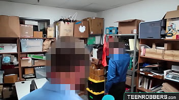 Two Guards Groping Inappropiately to Horny Teen Thief - Teenrobbers.com