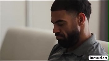 TS Ella visits Stepdads house to fuck