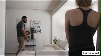 TS Ella visits Stepdads house to fuck