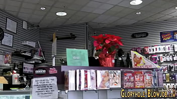 Gloryhole petite teen sucks and fucks bbc