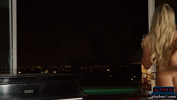 Huge tits blonde teen babe Tahlia Paris solo striptease softcore porn