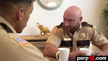 Security guard pays a surprise visit to his work buddy