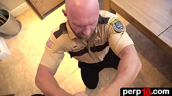 Security guard pays a surprise visit to his work buddy