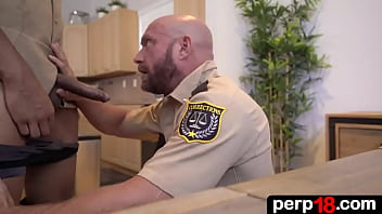 Security guard pays a surprise visit to his work buddy