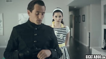 Horny Asian teen Aria Lee gets fucked so hard by a crazy guy with big hard cock