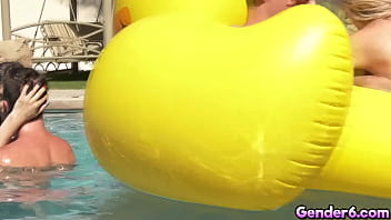Stunning trannies Korra Del Rio, Khloe Kay, Aubrey Kate and, Shiri Allwood banged in fantastic Trans Pool Party! The girls get fucked by the pool!