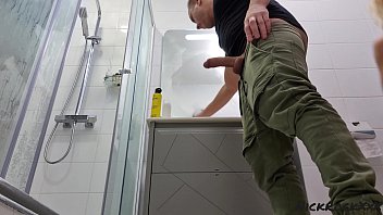 Deep Double Penetration in gymnast Lara Frost ! Anal sex in the toilet