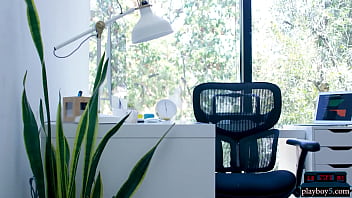 Teen latina babe Alina Lopez gives a hot striptease in the office