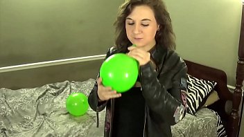 Blowing Bubble Gum Bubbles and Balloons While Masturbating
