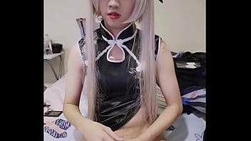 Asian CD cosplay Masturbate