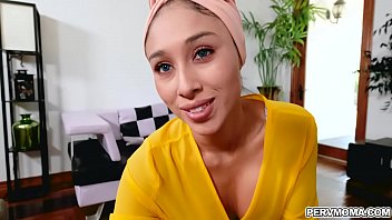 Arab MILF Cali Lee gets horny and gave her hot stepson Alex Jett a tasty blowjob and swallow all his cum.