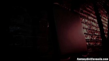 Busty girl dominated and punished in dungeon swallows hot cum