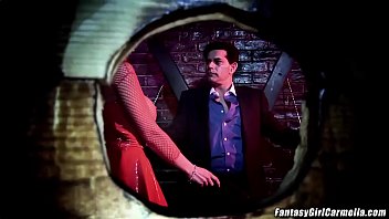 Busty girl dominated and punished in dungeon swallows hot cum