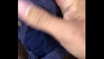 SIL dirty panties out of overnight b. after using her razor to shave cock when she stayed over