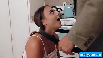 Naughty teen blonde slutty girl Gabbie Carter gets her pussy finger fucked deep and banged hardcore in the kitchen