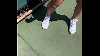 Brunette Babe Abbie Maley Public Sex on Tennis Court