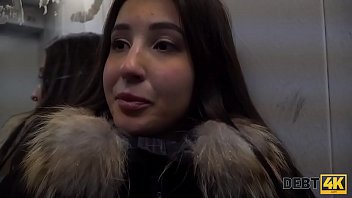 DEBT4k. All-natural brunette does her best to get money for a car