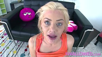 SWALLOWED Blonde bombshell Riley Steele gets a mouthful