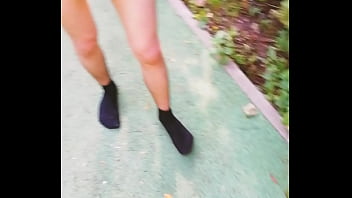 Boys blowjob on the workout area in a public park