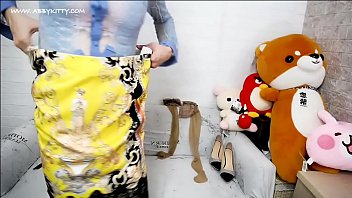 ABC029 Petite erotic secretary Abby Kitty in sexy stockings ,high heels masturbation and cumshot ,semen d.