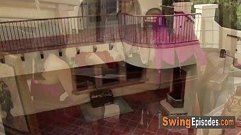 Sensual vibes in a room full of kinky swingers having a softcore orgy.