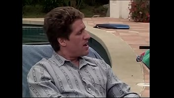 Awesome brunette hottie Petra likes to give road head one guy while his friend is banging her twat at the backyard near the pool